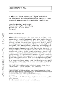 A State-of-the-art Survey of Object Detection Techniques in
  Microorganism Image Analysis: From Classical Methods to Deep Learning
  Approaches