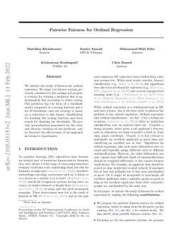 Pairwise Fairness for Ordinal Regression