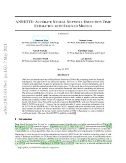 ANNETTE: Accurate Neural Network Execution Time Estimation with Stacked
  Models