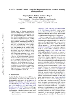 VAULT: VAriable Unified Long Text Representation for Machine Reading
  Comprehension