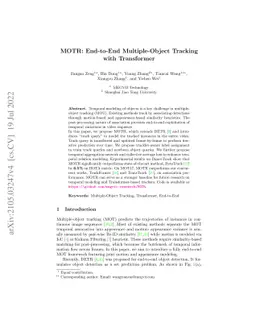 MOTR: End-to-End Multiple-Object Tracking with Transformer