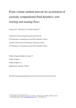 Finite volume method network for acceleration of unsteady computational
  fluid dynamics: non-reacting and reacting flows