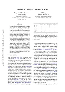 Adapting by Pruning: A Case Study on BERT