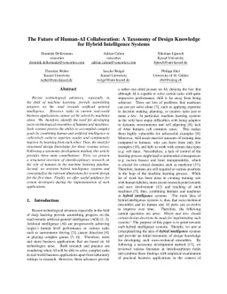 The future of human-AI collaboration: a taxonomy of design knowledge for
  hybrid intelligence systems