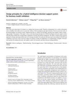 Design principles for a hybrid intelligence decision support system for
  business model validation