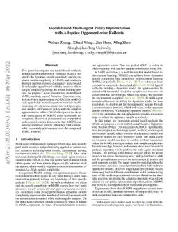 Model-based Multi-agent Policy Optimization with Adaptive Opponent-wise
  Rollouts