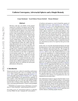 Uniform Convergence, Adversarial Spheres and a Simple Remedy