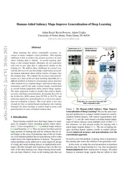 Human-Aided Saliency Maps Improve Generalization of Deep Learning