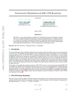 Stochastic Properties of EIP-1559 Basefees