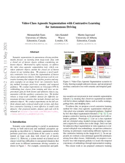 Video Class Agnostic Segmentation with Contrastive Learning for
  Autonomous Driving