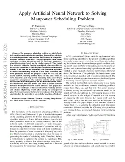 Apply Artificial Neural Network to Solving Manpower Scheduling Problem