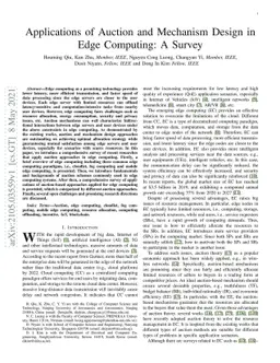 Applications of Auction and Mechanism Design in Edge Computing: A Survey