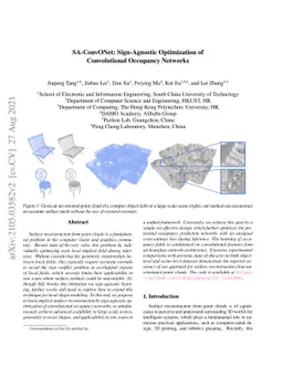 SA-ConvONet: Sign-Agnostic Optimization of Convolutional Occupancy
  Networks