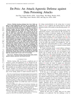 De-Pois: An Attack-Agnostic Defense against Data Poisoning Attacks