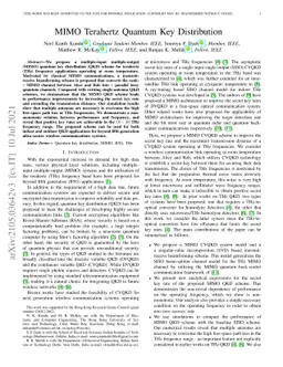 MIMO Terahertz Quantum Key Distribution