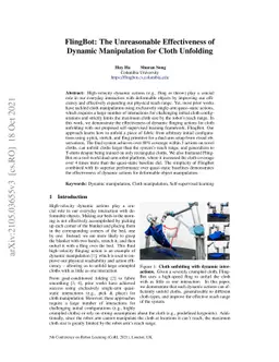 FlingBot: The Unreasonable Effectiveness of Dynamic Manipulation for
  Cloth Unfolding