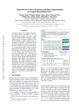 Logic-Driven Context Extension and Data Augmentation for Logical
  Reasoning of Text
