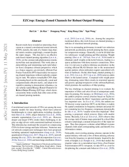 EZCrop: Energy-Zoned Channels for Robust Output Pruning