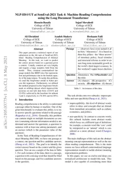 NLP-IIS@UT at SemEval-2021 Task 4: Machine Reading Comprehension using
  the Long Document Transformer