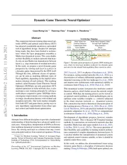Dynamic Game Theoretic Neural Optimizer