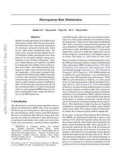 Heterogeneous Risk Minimization