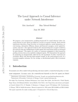 The Local Approach to Causal Inference under Network Interference