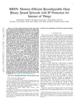 RBNN: Memory-Efficient Reconfigurable Deep Binary Neural Network with IP
  Protection for Internet of Things
