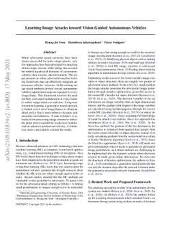 Learning Image Attacks toward Vision Guided Autonomous Vehicles