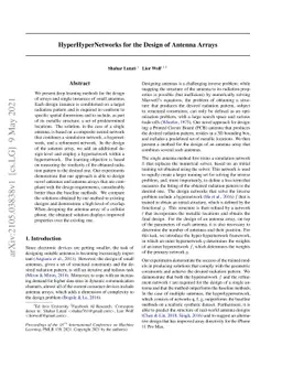 HyperHyperNetworks for the Design of Antenna Arrays