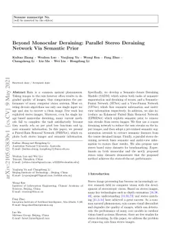 Beyond Monocular Deraining: Parallel Stereo Deraining Network Via
  Semantic Prior