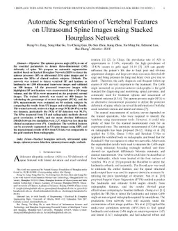 Automatic segmentation of vertebral features on ultrasound spine images
  using Stacked Hourglass Network