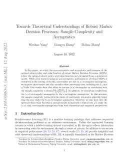 Towards Theoretical Understandings of Robust Markov Decision Processes:
  Sample Complexity and Asymptotics