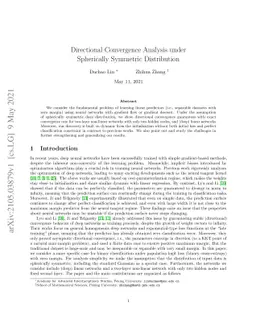 Directional Convergence Analysis under Spherically Symmetric
  Distribution