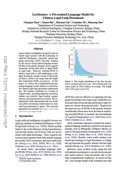 Lawformer: A Pre-trained Language Model for Chinese Legal Long Documents