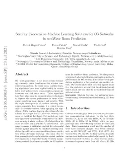 Security Concerns on Machine Learning Solutions for 6G Networks in
  mmWave Beam Prediction
