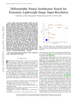 Differentiable Neural Architecture Search for Extremely Lightweight
  Image Super-Resolution