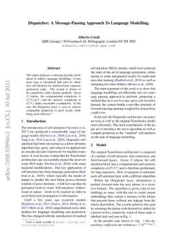 Dispatcher: A Message-Passing Approach To Language Modelling