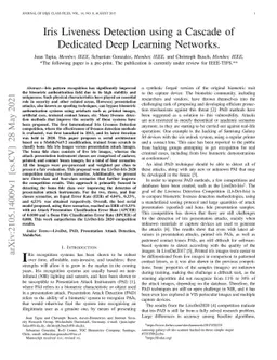 Iris Liveness Detection using a Cascade of Dedicated Deep Learning
  Networks