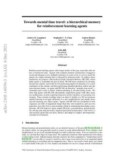 Towards mental time travel: a hierarchical memory for reinforcement
  learning agents