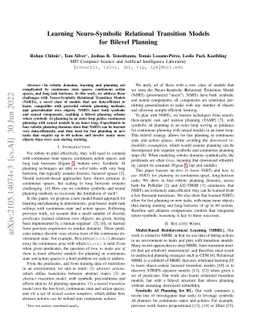 Learning Neuro-Symbolic Relational Transition Models for Bilevel
  Planning