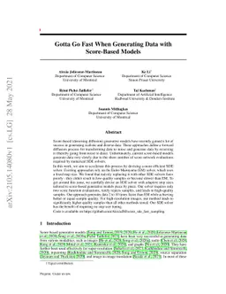 Gotta Go Fast When Generating Data with Score-Based Models