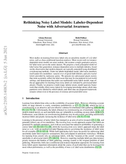 Rethinking Noisy Label Models: Labeler-Dependent Noise with Adversarial
  Awareness