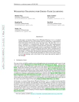 Weighted Training for Cross-Task Learning
