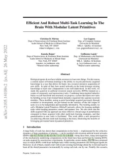 Efficient and robust multi-task learning in the brain with modular
  latent primitives