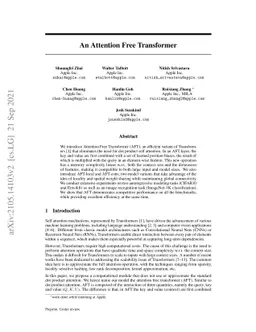 An Attention Free Transformer