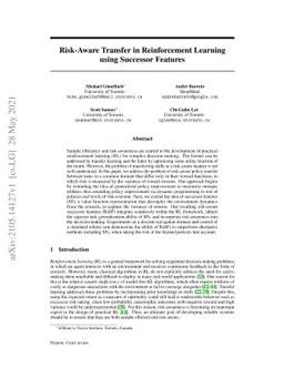 Risk-Aware Transfer in Reinforcement Learning using Successor Features