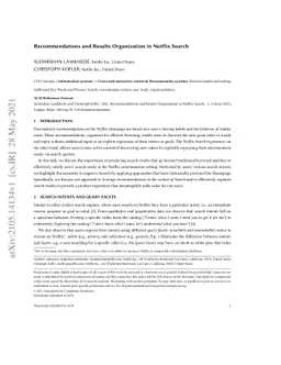 Recommendations and Results Organization in Netflix Search