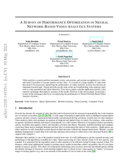 A Survey of Performance Optimization in Neural Network-Based Video
  Analytics Systems