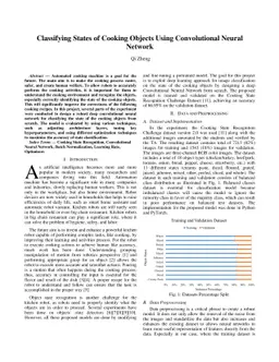 Classifying States of Cooking Objects Using Convolutional Neural Network