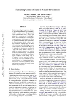 Maintaining Common Ground in Dynamic Environments